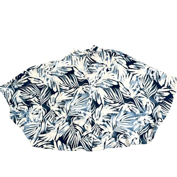 Alfani Printed Oversized Blouse - Poncho Style - Petite Pet Dream Leaf Blue  $70 - Picture 3 of 11